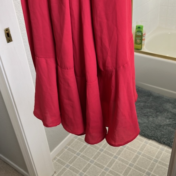 Fancy and fun! Red Wrap-around dress. Size L - Picture 4 of 8